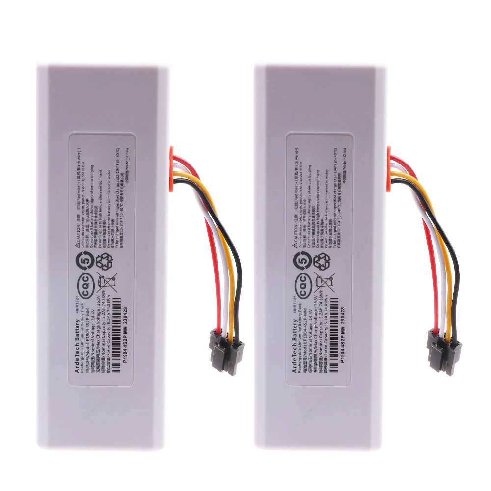 بطارية أصلية لهاتف شاومي Mijia ، 14.4 فولت ، 5200mAh ، 12800mAh ، 1C ، STYTJ01ZHM ، مكنسة آلية ، منظف ممسحة ، قطع ملحقات