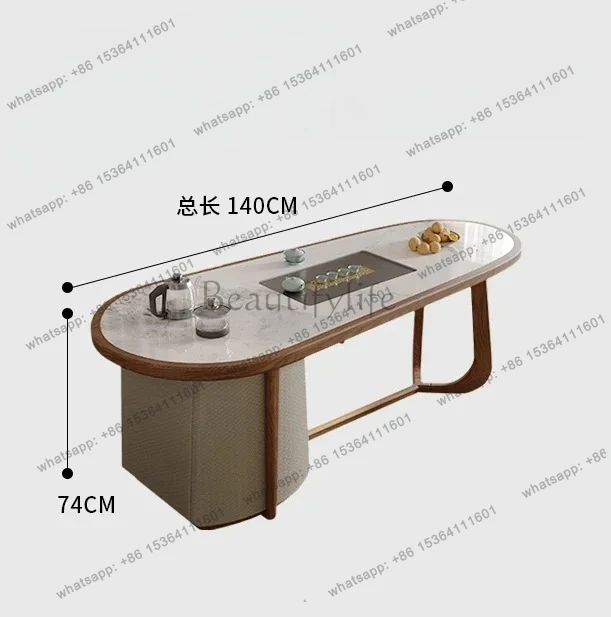 Table à thé simple en bois massif, style médiéval japonais, ensemble de fabrication de thé domestique, table à thé intégrée