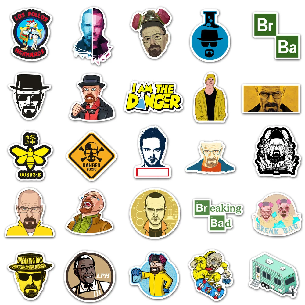 10/30/50PCS TV Show Breaking Bad Stickers Graffiti Decals Decoration Suitcase Scrapbook Phone Laptop Stationery Cool Kid Sticker