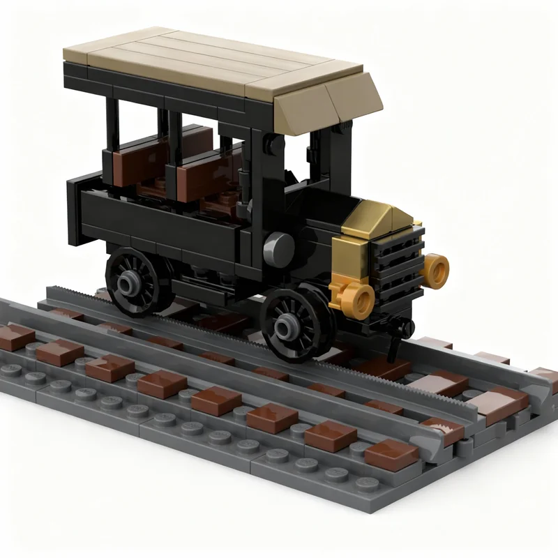 159pcs MOC RGS Inspection Rail Car No. 1 Train Model Building Blocks Construction Christmas Gift Art Assemble 3D Collection