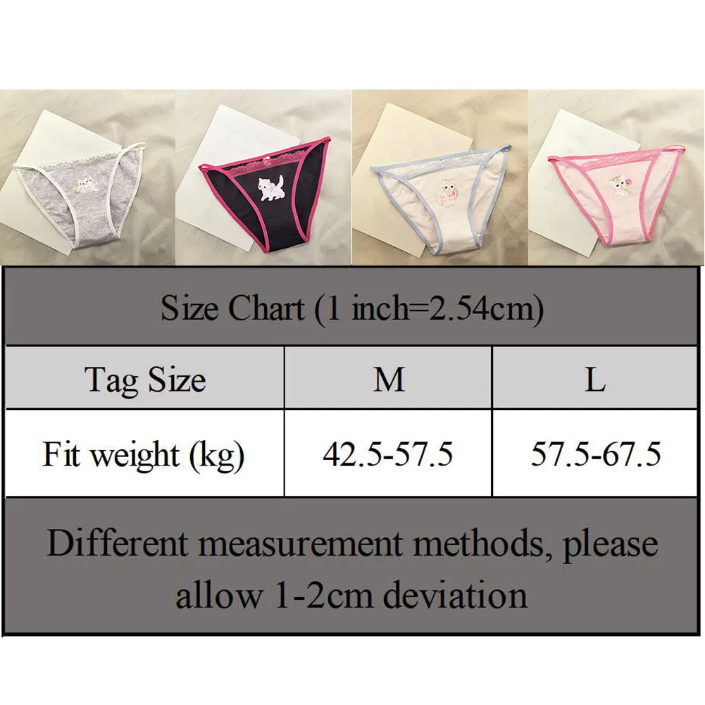 ربيع الموضة السوداء الرجعية القط الملابس الداخلية كول القط الكلسون للفتيات أنيمي القطن ثونغ لطيف مريح القطن