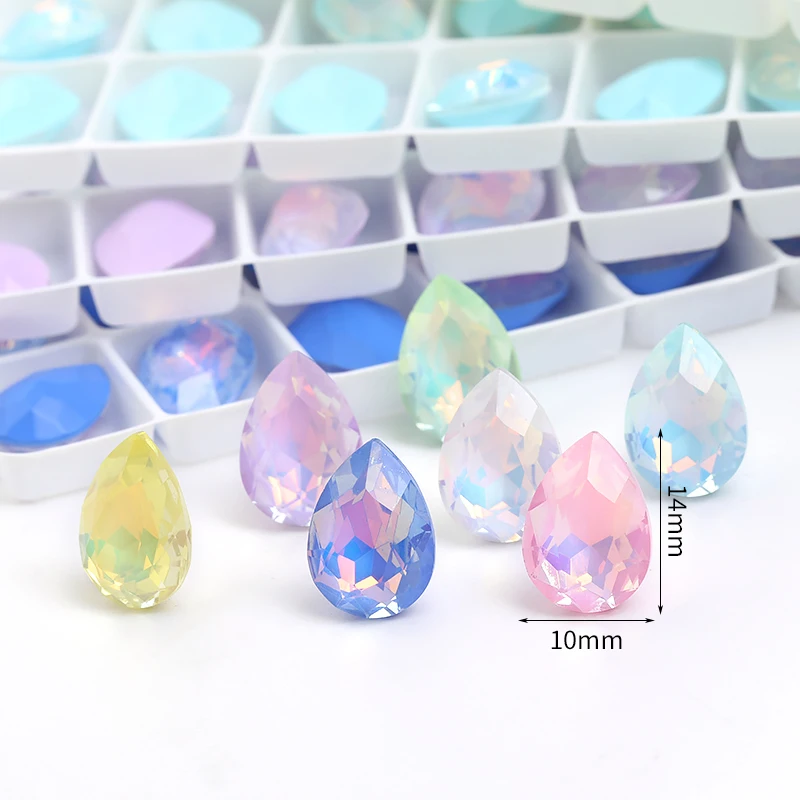 

10X14mm Drop Pointback Glass Beads for Jewelry Making Wedding Dress Arts and Crafts Supplies Rhinestones for Clothing crystal