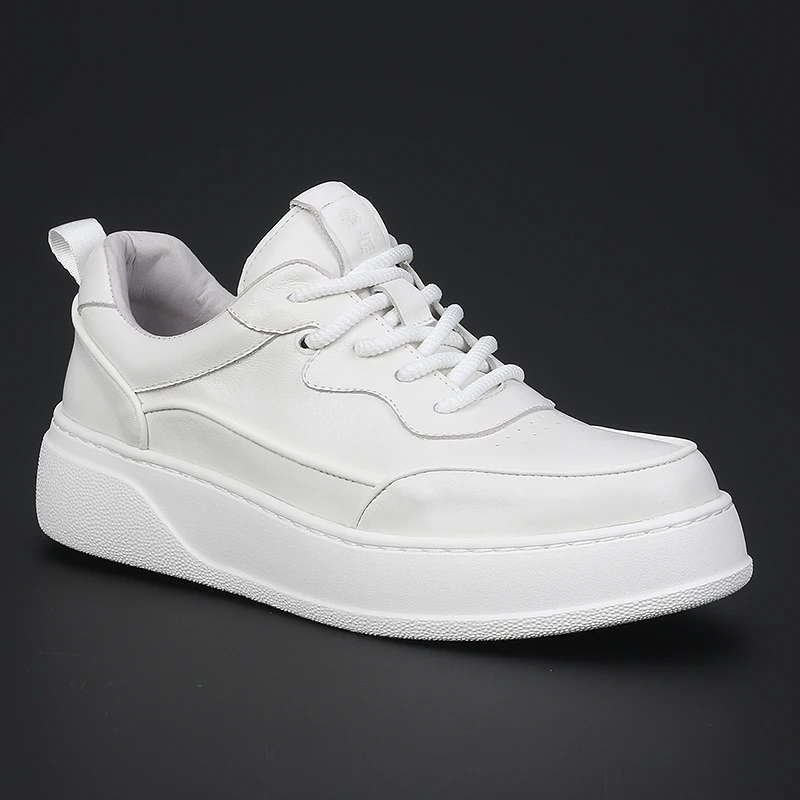 

Fashion Everything New Leather Platform Casual Shoes Lace-up Small White Shoes Trend Comfortable Low-top Men's Fashion Shoes