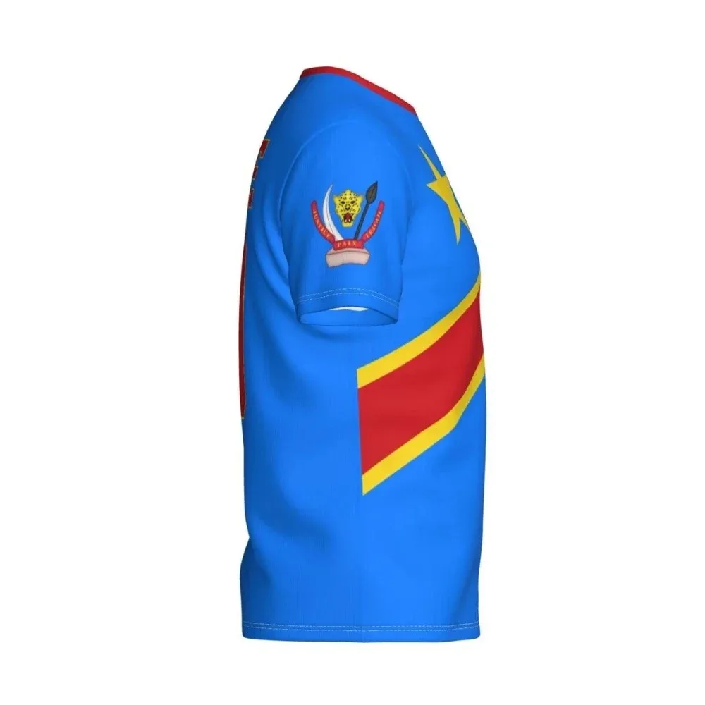 2024 New In Democratic Republic of The Congo Flag Badge 3D T-shirts for Men and Women Sports T-shirt Gift for Football Team Fans