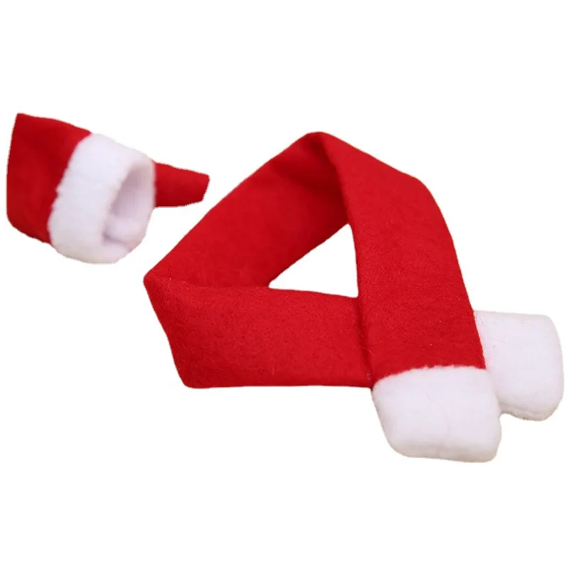 Wine Bottle Cover Scarf Dress Up Restaurant Atmosphere New Creative Home Decoration Dinner Table Decorations New Year Santa Hats