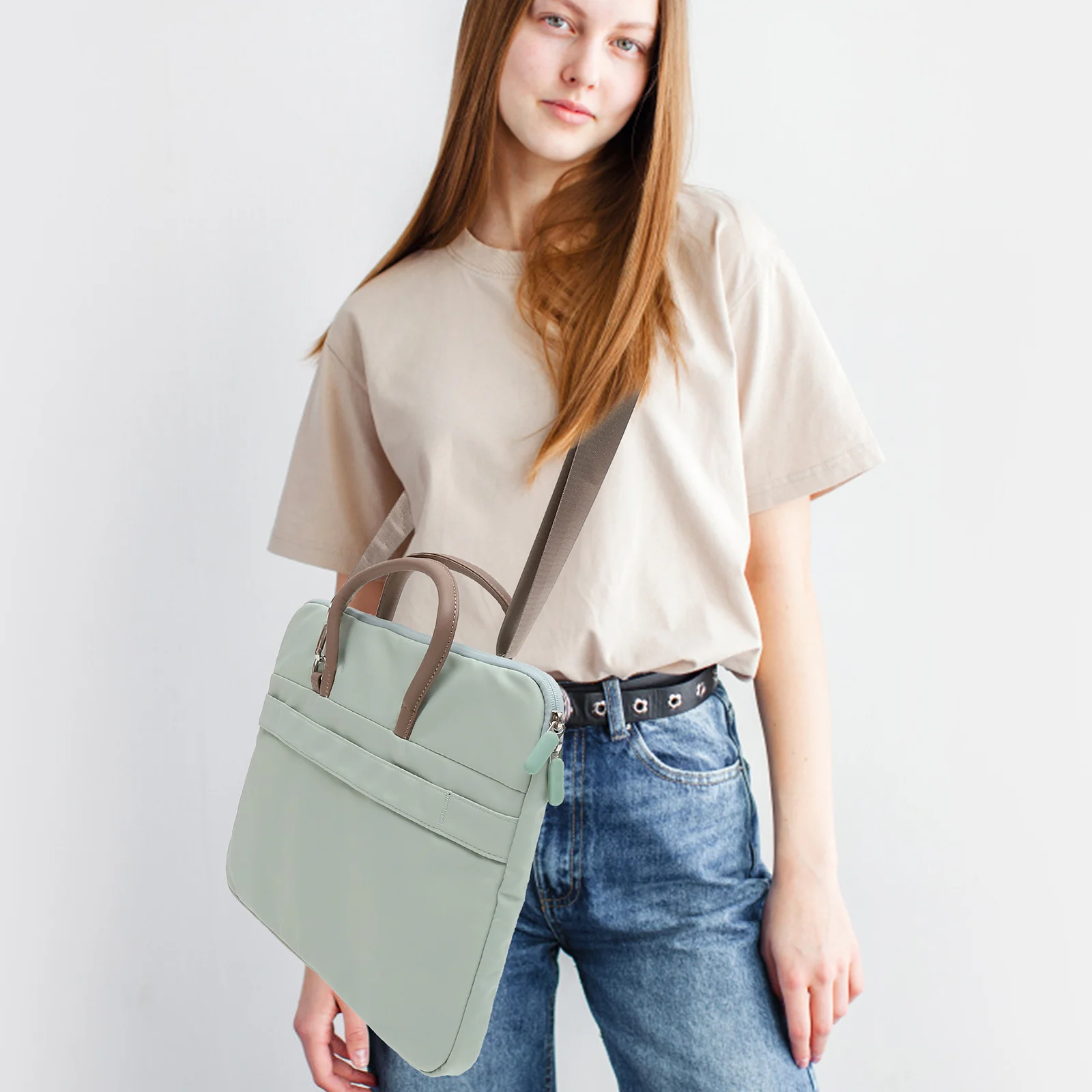 

Laptop Polyester Computer Case Tote Business Travel Storage Bag Compact Size Portable Handbag Compatible Tablets for Women