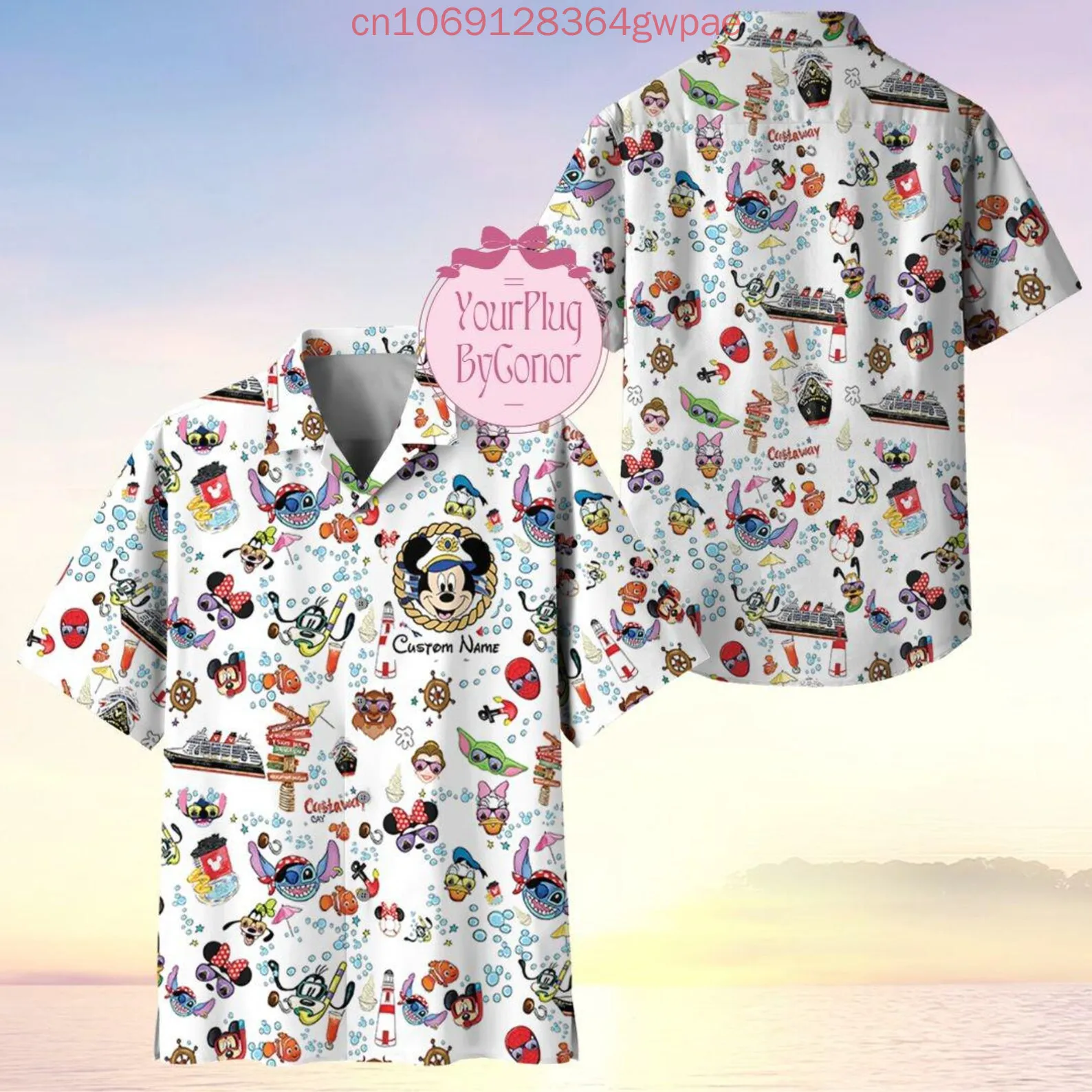 Disney Donald Duck Mickey Cruise Hawaiian Shirt Men's Casual Beach Shirts Fantasy Magic Wish Short Sleeve Resort Kids Shirt