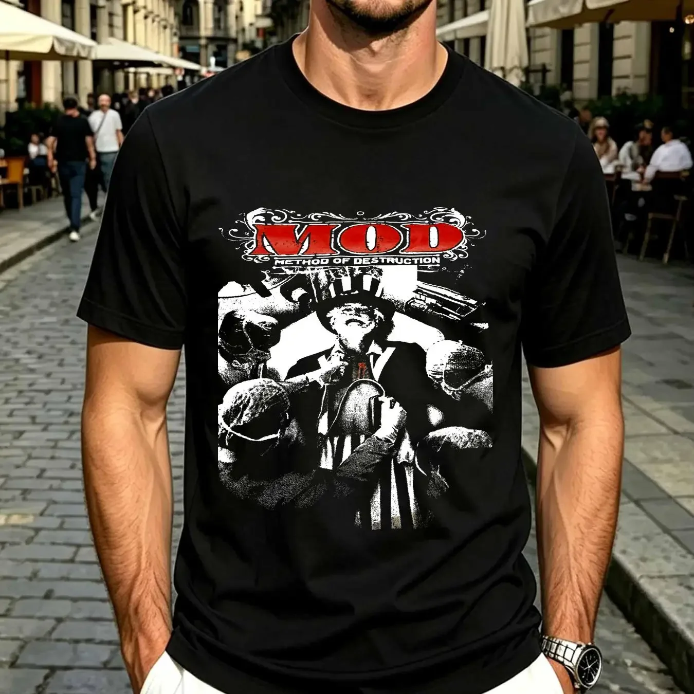 washed T Shirt Devolution Method of Destruction M O D Classic Black S 5XL UT510 vintage Washed homme graphic fashion streetwear