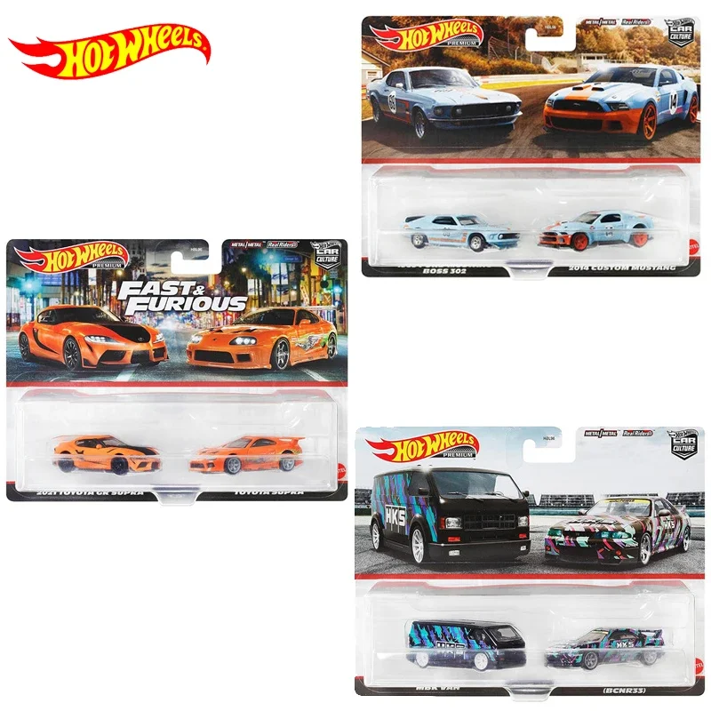 Culture de voiture Hot Wheel pour garçons, modèles haut de gamme, flotte de transport, Toyota Supra, Mustang personnalisé, jouets Nissan, double