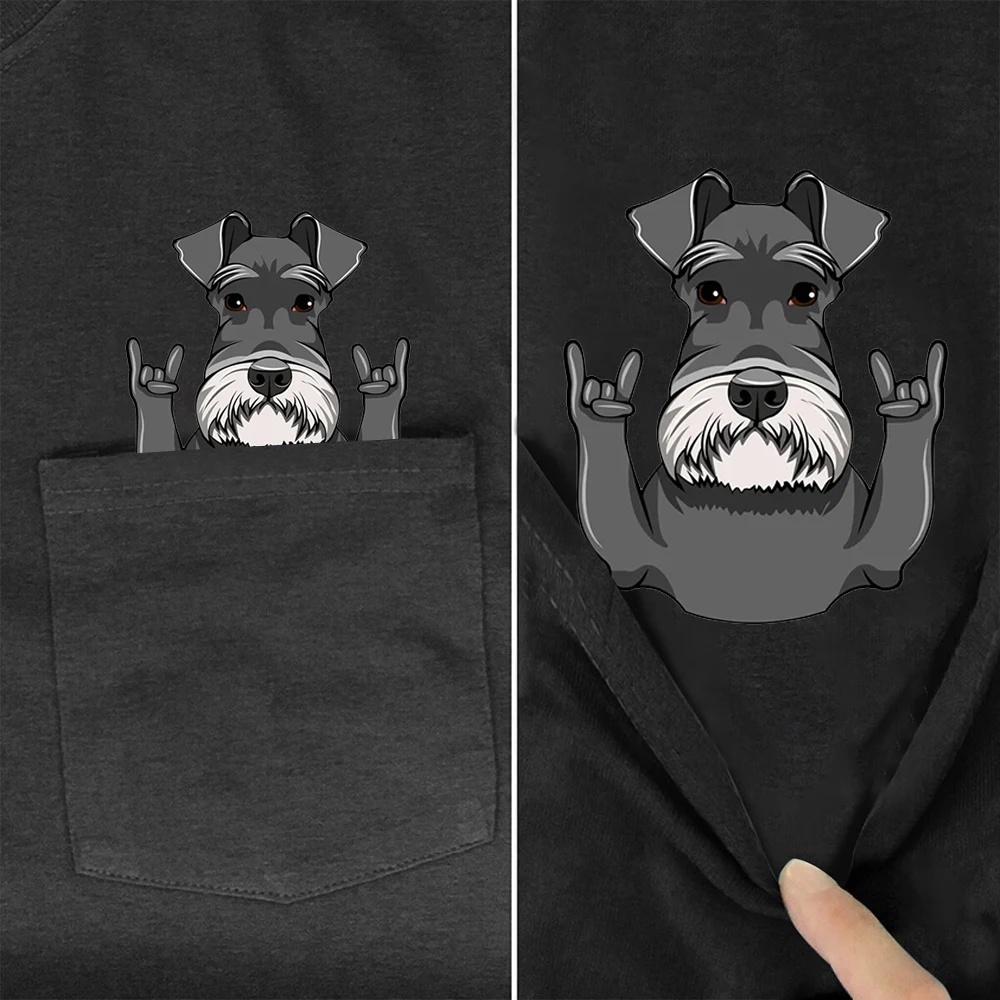 CLOOCL Pitbull T-shirts Funny Animal Middle Finger Stickers Printed T-shirt Black White Cotton Tees Hip Hop Tops Unisex Shirts