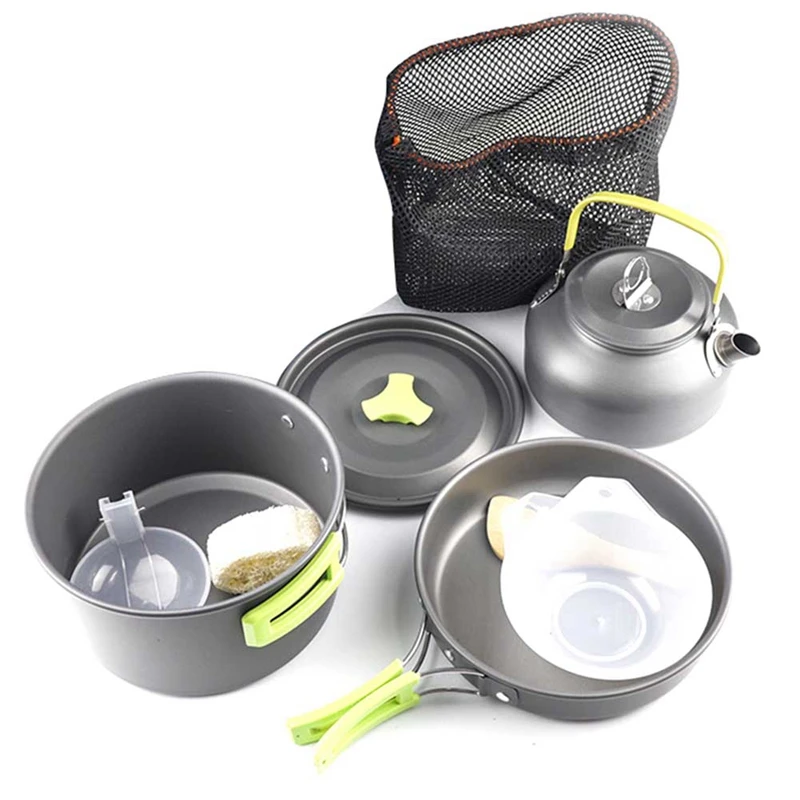 

Outdoor Kettle Aluminum Material Ds-308 Portable Camping Set Pot Travel Cutlery Utensils Hiking Picnic Equipment