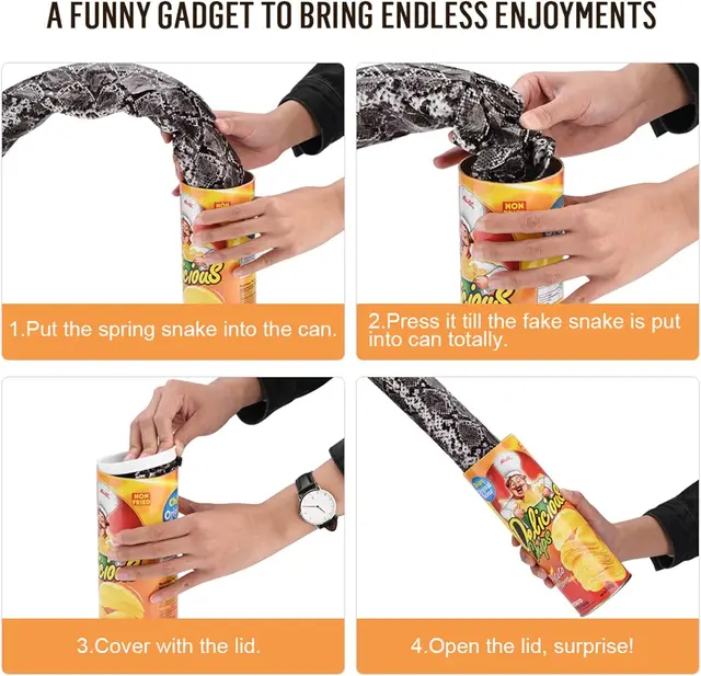 The Potato Chip Snake Can Jump Stage Magic Tricks Spring Snake Toy April Fool Day Halloween Party Jokes in A Can Gag Gift Prank 6 The Potato Chip Snake Can Jump Stage Magic Tricks Spring Snake Toy April Fool Day Halloween Party Jokes in A Can Gag Gift Prank 6