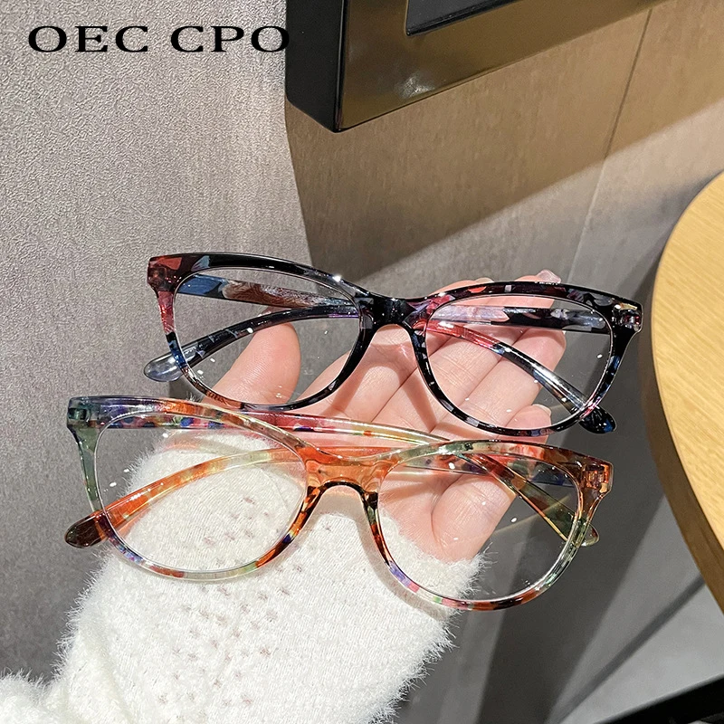 

Multicolor Transparent Computer Women Glasses Frame Retro Style Cat Eye Eyewear Clear Lens Optical Spectacle Eyeglass