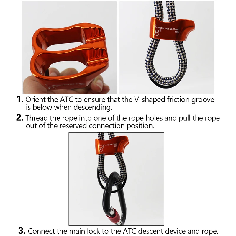 Outdoor ATC Descender Device - High-Rise Rappelling Protector For Rock Climbing, Canyoning, And Controlled Descent Gear