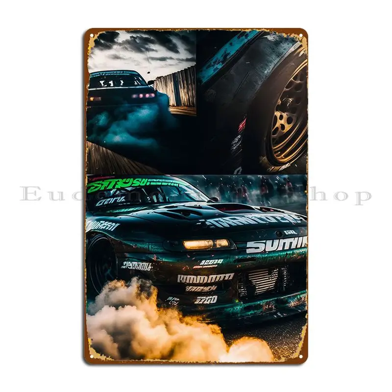 

Drift Car Metal Plaque Poster Rusty Funny Club Customized Cinema Tin Sign Poster