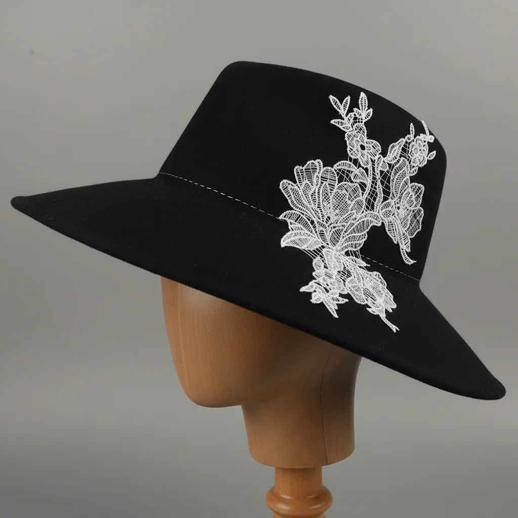 

Lace Fabric Flower Applique DIY Crafts White Cloth Patch Handmade Black Cloth Applique Dressmaking Garment Accessories