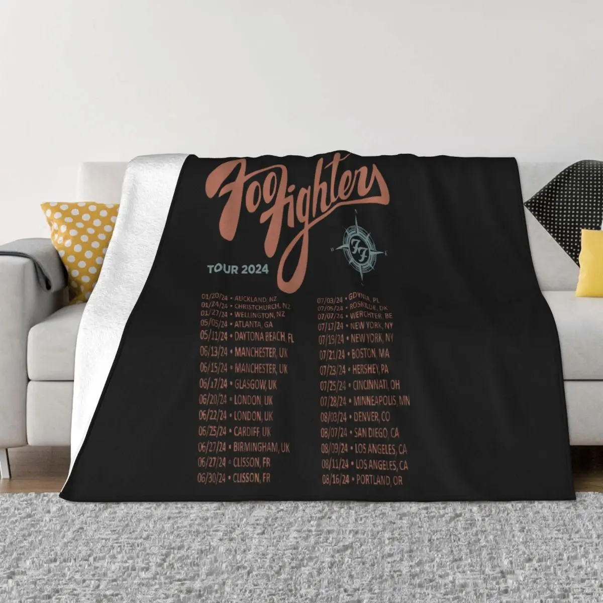 Foo 2024 Fighters Tour 1 Plush Bed Blankets Winter Blankets Blankets And Blankets Throw Blanket