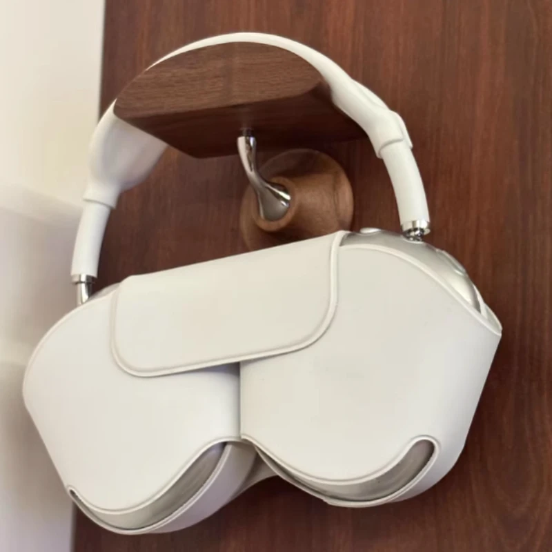

Hanging Solid Wood Headphone Stand Custom Handmade Walnut Headphones Holder Creative Hook Airpods Max Dedicated Headset Bracket