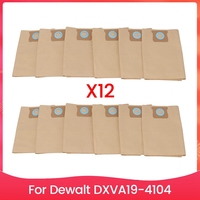 12PCS Vacuum Dust Paper Bag Fit For Dewalt Dxva19 4104 Vacuum Cleaner Accessories Spare Parts Dust Bag