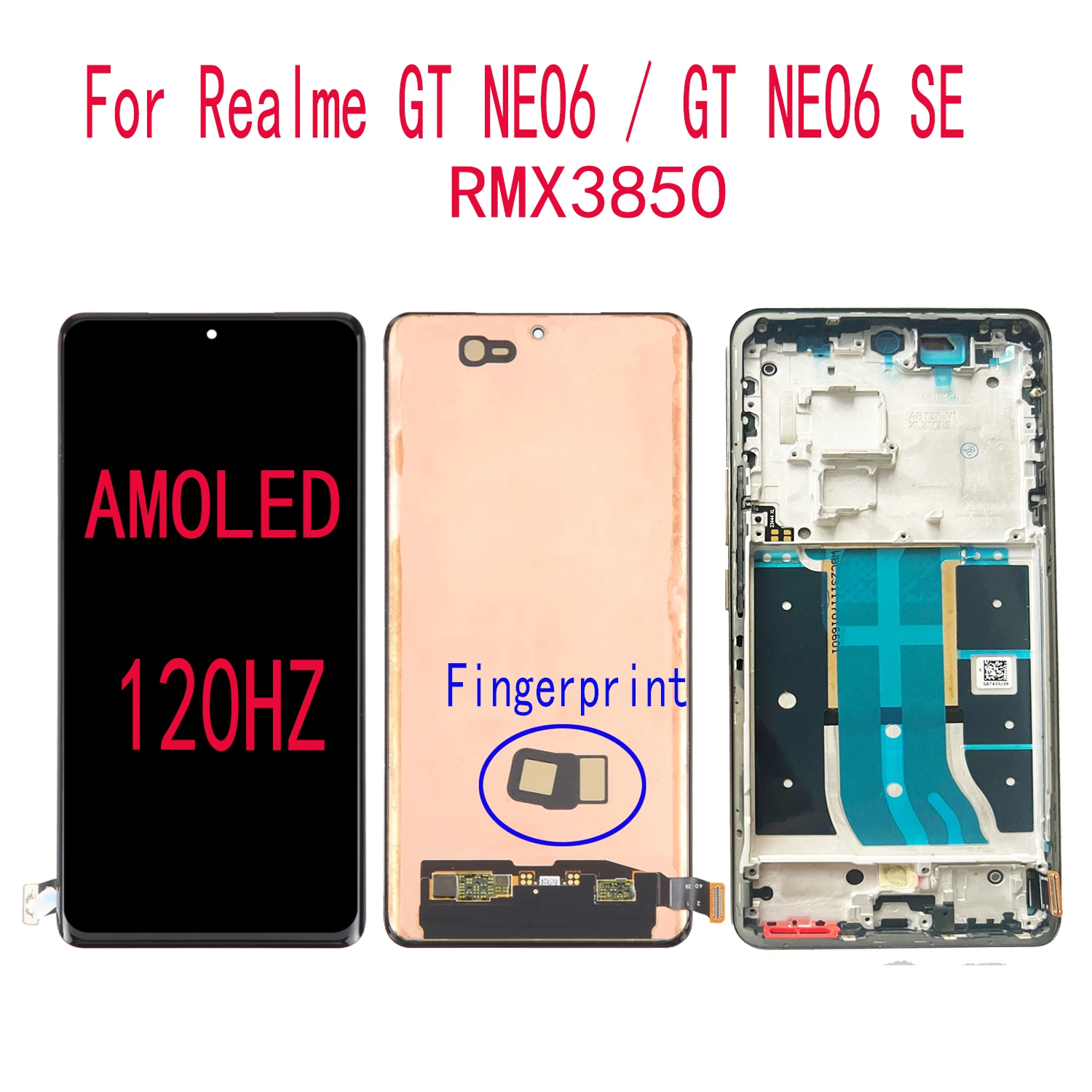 For Realme GT NEO6 SE,RMX3850,AMOLED Display Touch Screen Digitizer Assembly