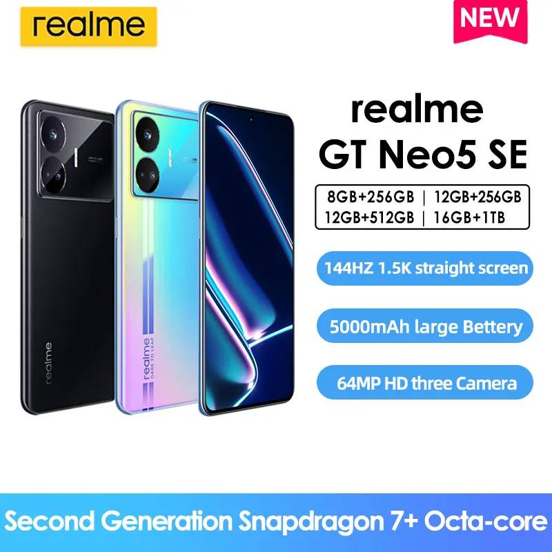 Realme GT Neo5 SE NFC 5G Cell phone Snapdragon 7 Gen2 Plus 100MP  5500mAh Battery 6.74