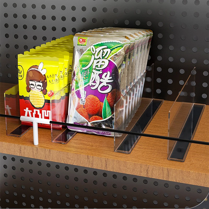 L-Shaped Plastic Shelf Divider, Transparent, Convenience Store Display Stand, Supermarket Shelf Divider, Goods Frame Separators