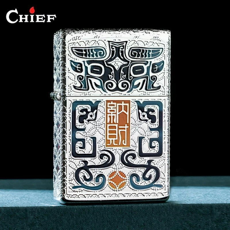 CHIEF Third Generation Kerosen Lighter Windproof Retro Pure Copper Personalized High-end Men's Gift Lighters Smoking