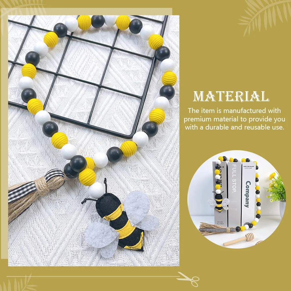 Cuentas de madera de abeja, colgante para Festival, adorno colgante, borla, decoración con cuentas, guirnalda de pared, suministro para fiestas