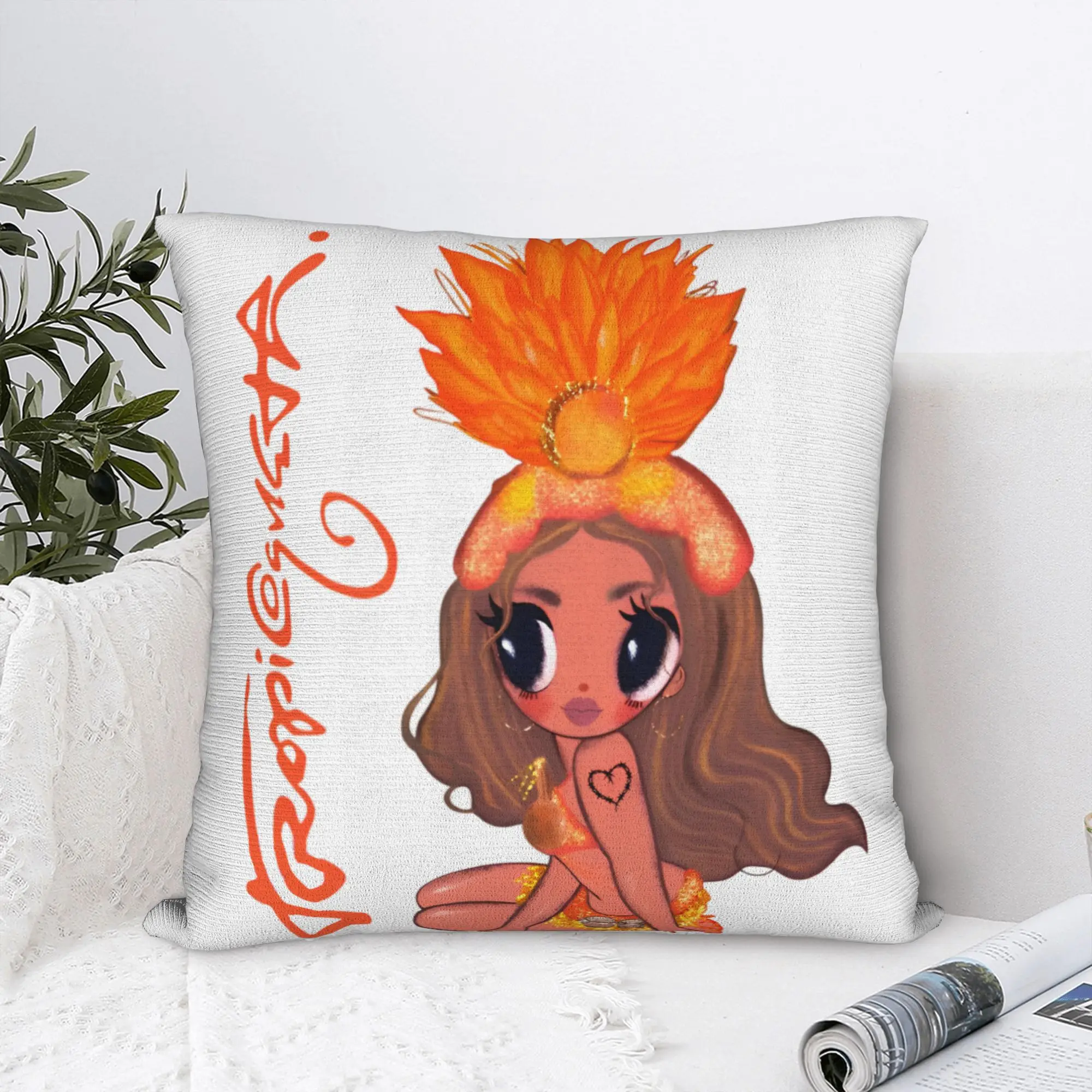 Karol G Tropicoqueta New Album Latina Pillowcase Soft Cushion Cover Decorations  Pillow Case Cover Home Drop Shipping 45*45cm