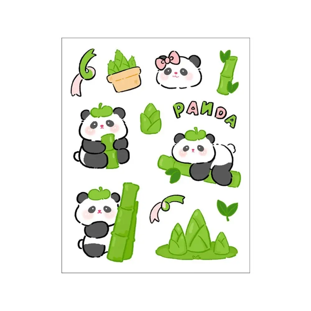 Waterproof Panda Stickers Self-Adhesive Reusable Cartoon Panda PET Stickers PET Creative Panda Animal Graffiti Sticker Handbook