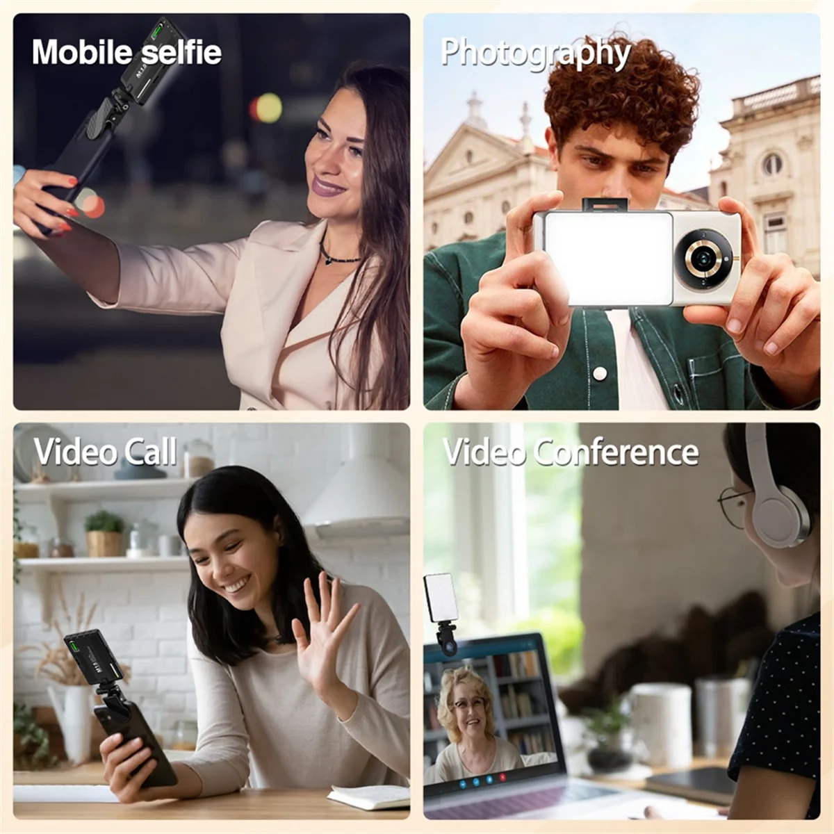 Smartphone Selfie Fill LightSmartphone Selfie Fill Light 2500K-9000K Video Conference Live Streaming Portable LED