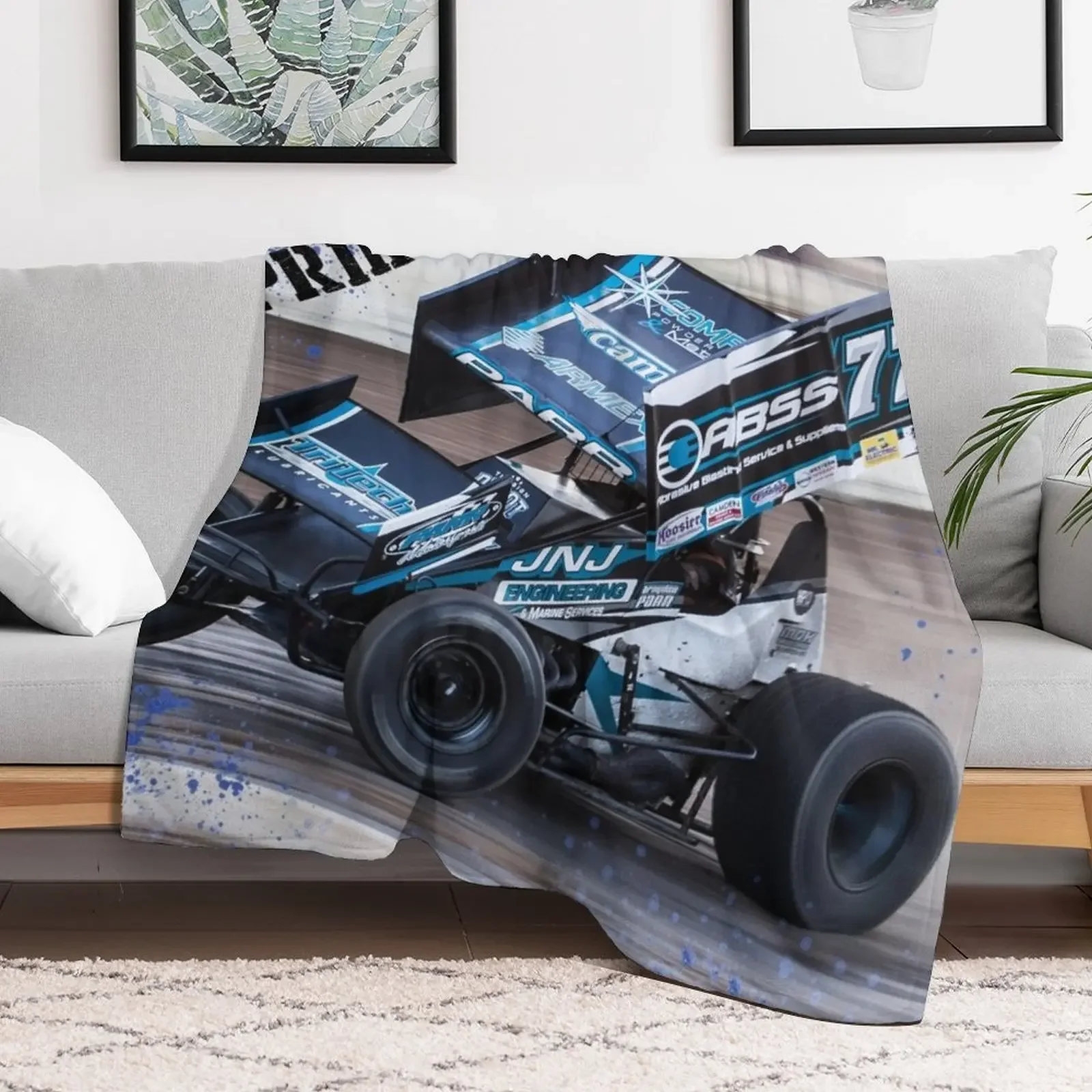 Big 410 Sprint Car Throw Blanket Stylish Decor Blanket Gift for Friends Roommate