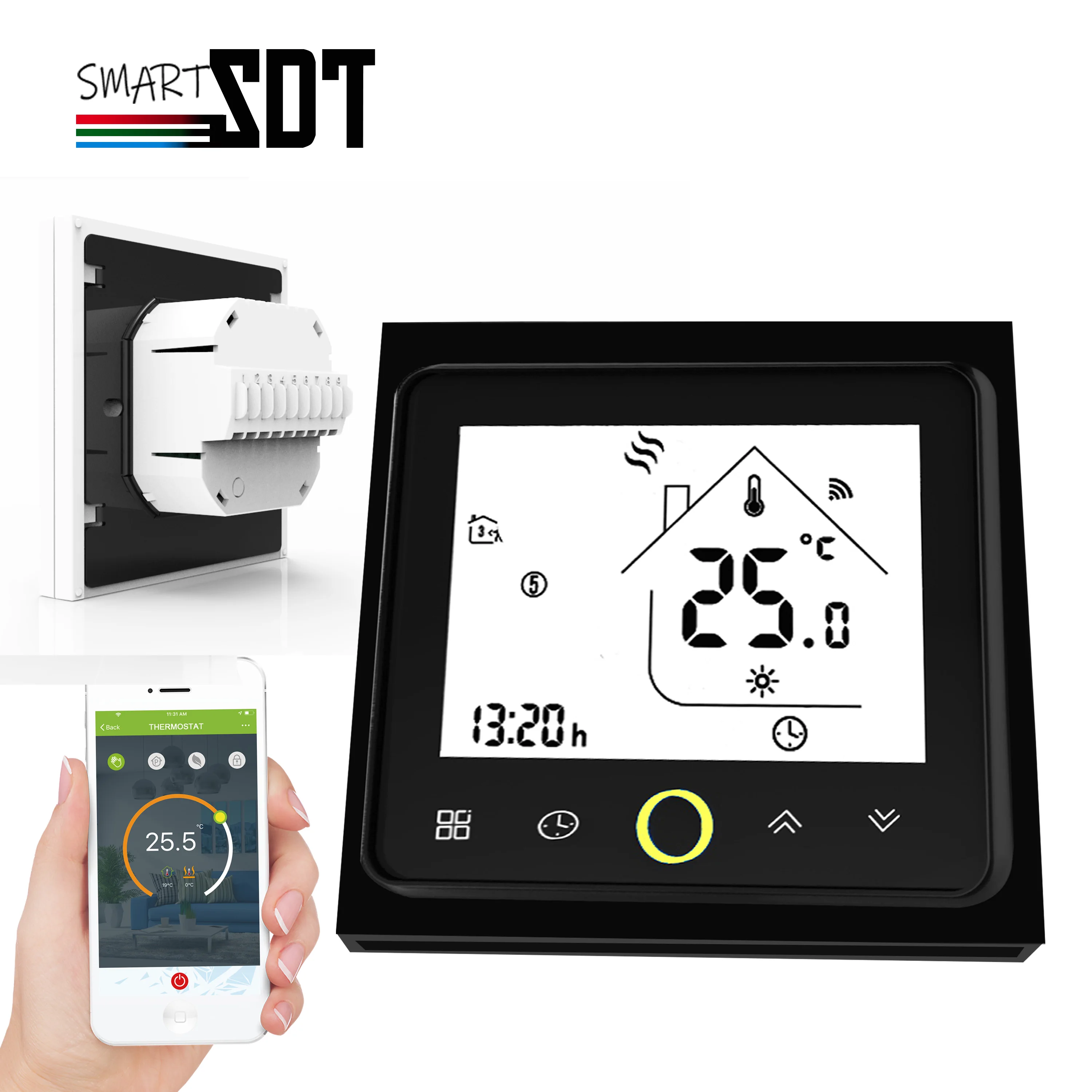 Imagem -04 - Termostato Esperto do Inverno para o Aquecimento Caldeira do Contato Seco Trabalhos do Calor Alexa Google Yandex Wi-fi Zigbee Rs485 nc Nenhuma Válvula 16a
