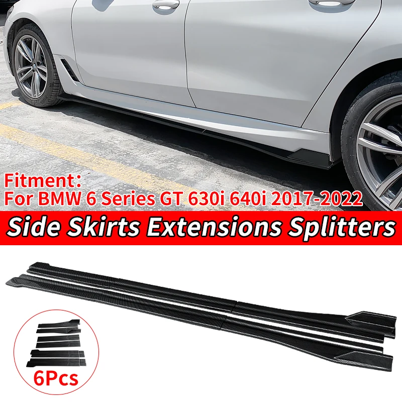 

Car Accessories Side Skirt Extension Splitter Winglet Side Wing Bumper Lip ABS Black For BMW 6 Series GT G32 630i 640i 2017-2022