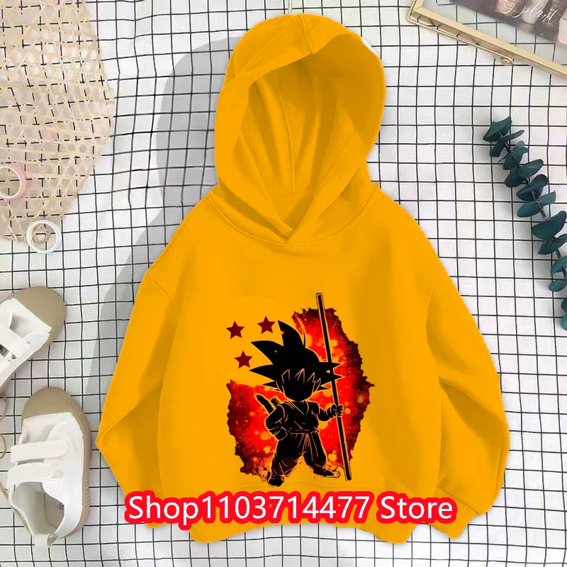 Sudaderas con capucha de Anime de Dragon Ball Z para niños, sudaderas de dibujos animados de Goku, Tops para adolescentes, sudaderas de Hip Hop para niños, Japón