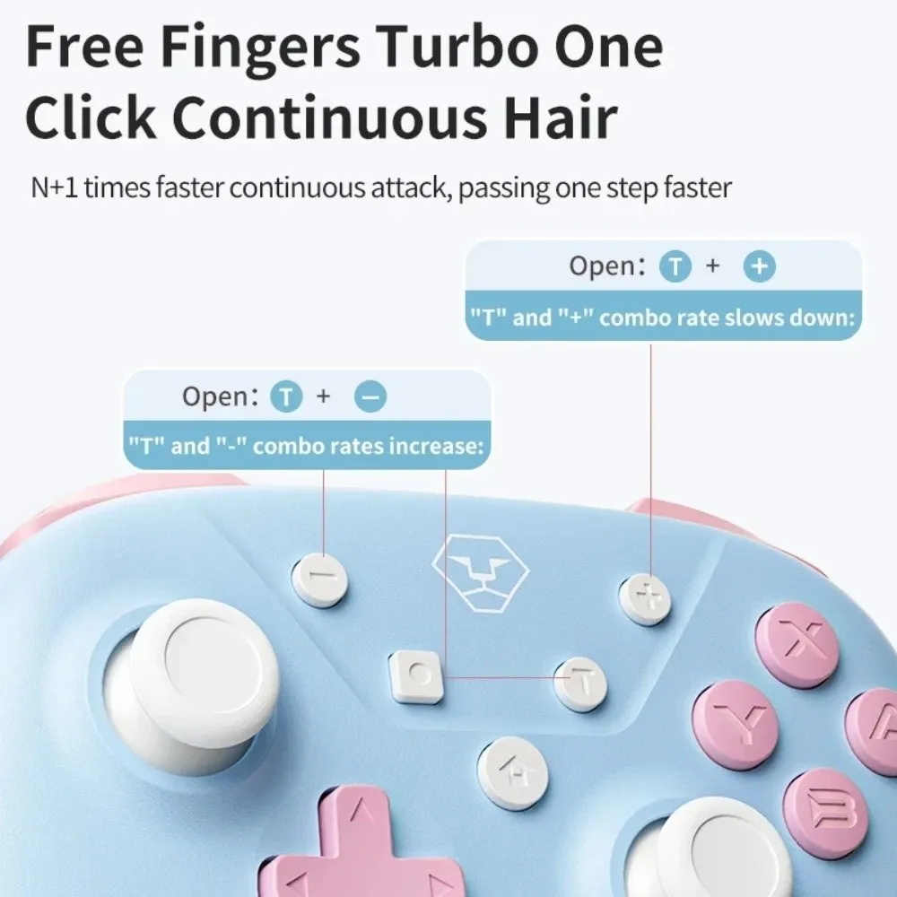 

Цветной игровой контроллер для ПК Rococo, беспроводной противоскользящий Bluetooth-геймпад с функцией Nintendo Switch/ПК/Steam/iOS/Android