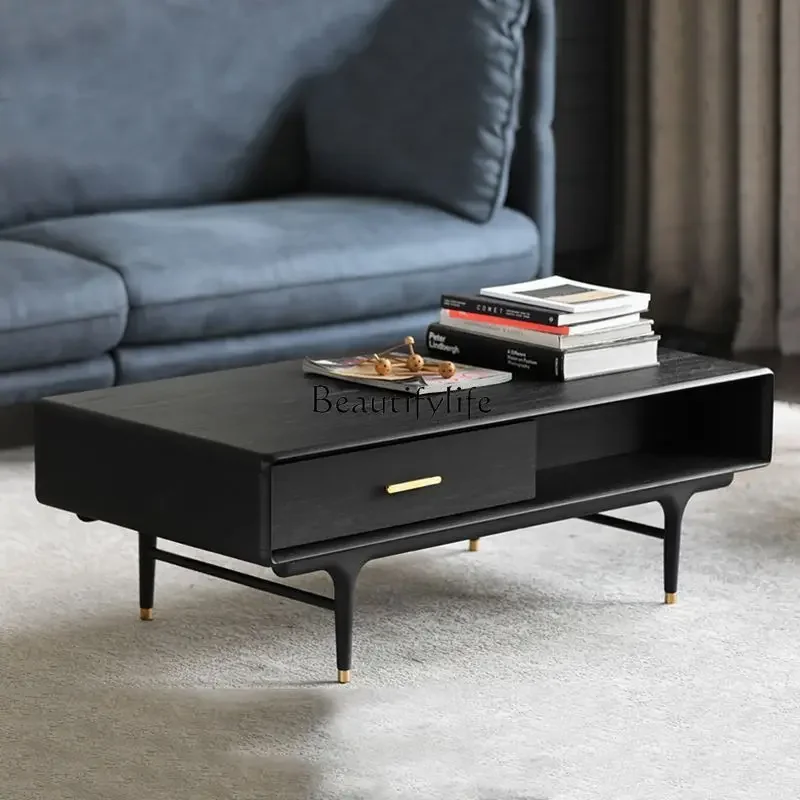 

3ls 18Nordic solid wood coffee table medieval industrial wind TV cabinet combination living room