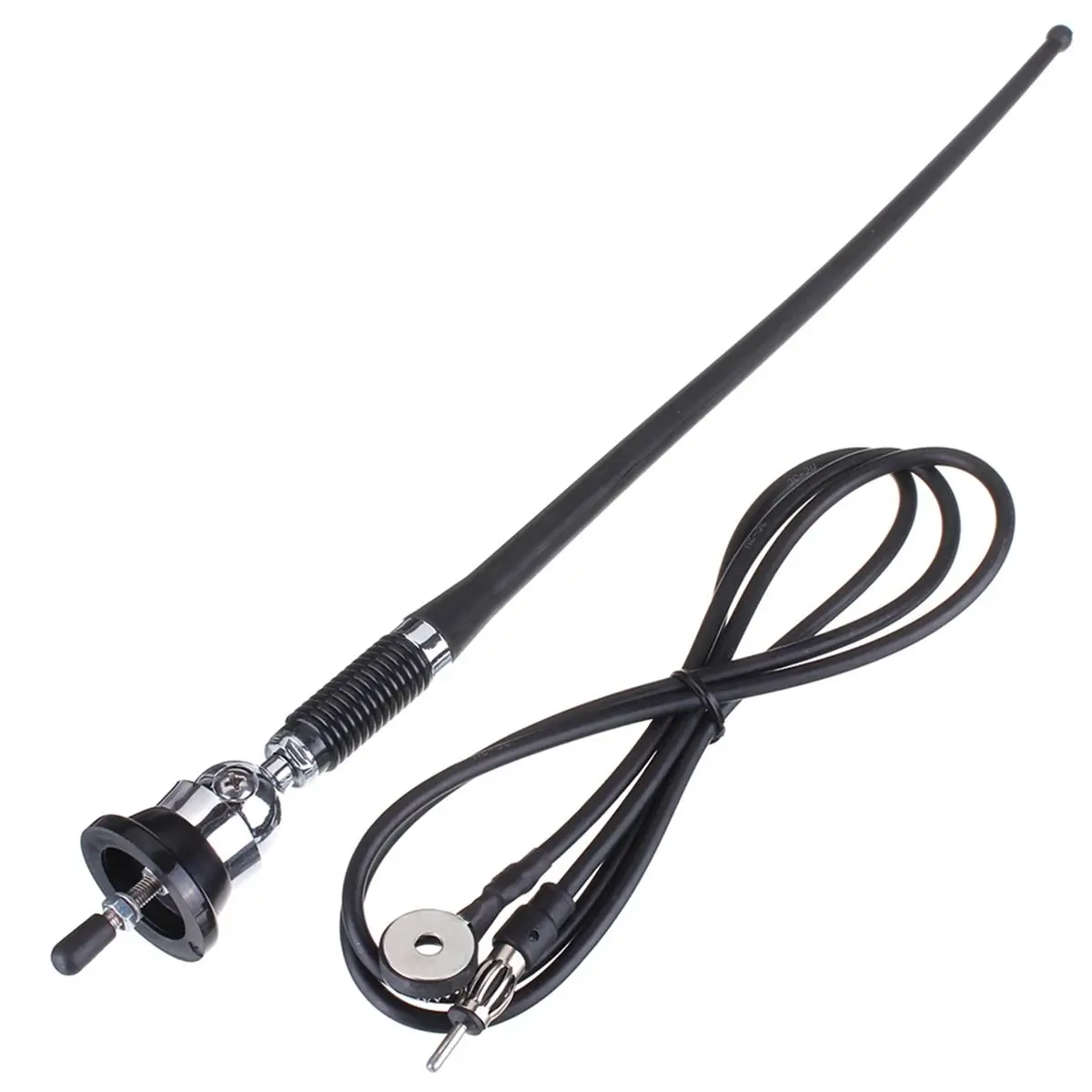 Compatible 17inch Car Roof Radio Antenna Car Radio Aerial AM-FM Rubber Antenna with 180-Degrees Swivel Base and 51