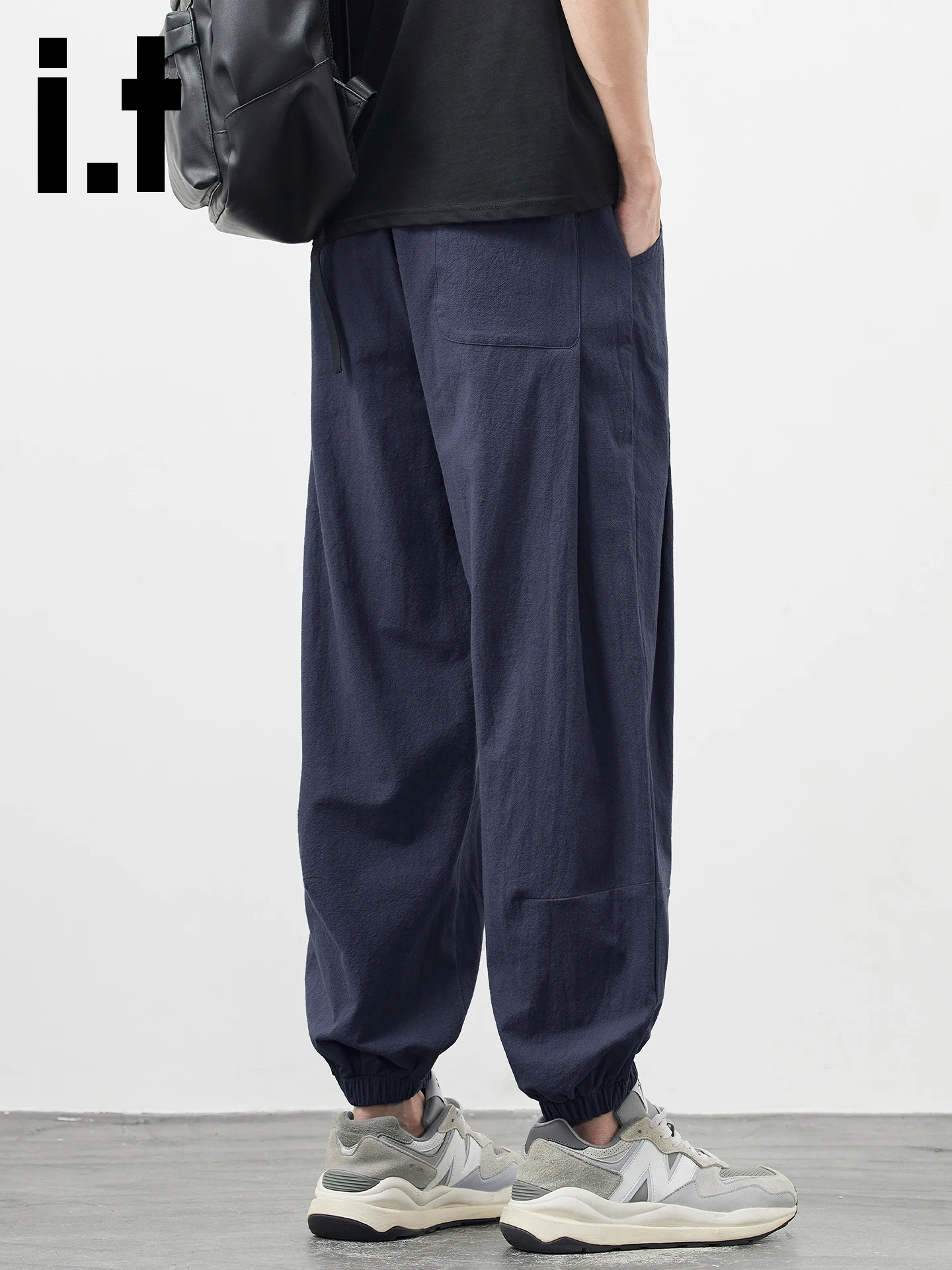 

Men's Summer Thin Nine Points Chocoolate Workwear Pants Qui Dry Sports Pants Loose Fit Straight Leg Elastic Waist Casual Pants