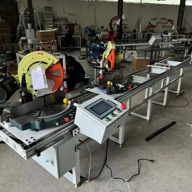 Digital display small double-head precision cutting saw, aluminum profile door and window double-head cutting machine,