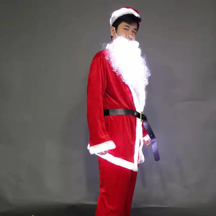 LED luminous Santa Claus costume, Christmas hat costume men's and women's clothing bar atmosphere performance costumes
