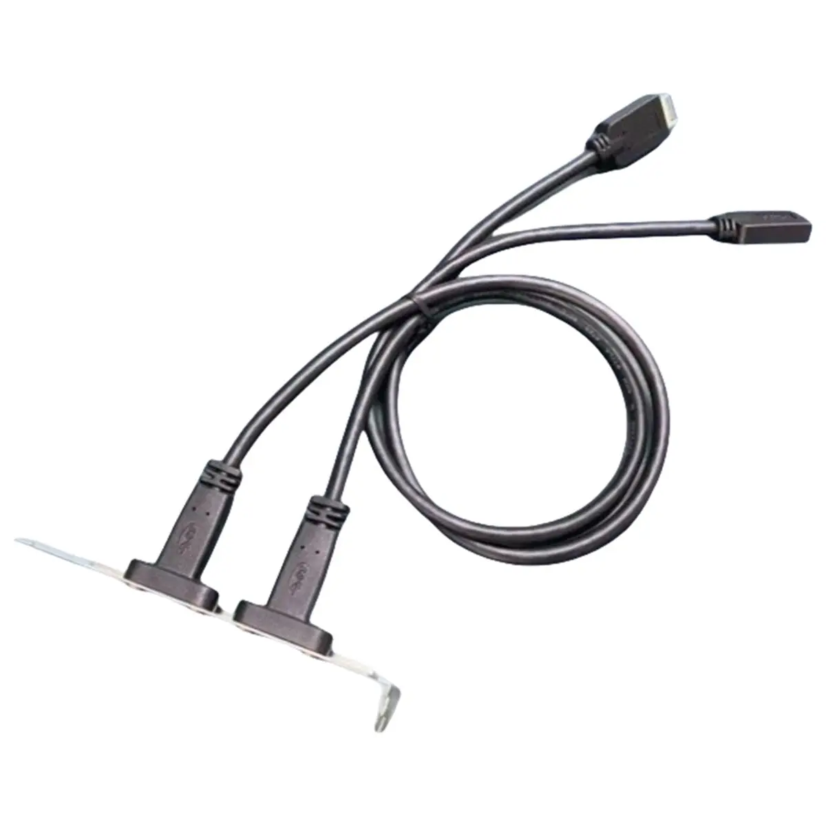 (A32M) USB 3.2 KEY-A to Dual Type-C Female TYPE-E Baffle Cable Double Chassis PCI Front Data Adapter Cable High-Speed 10GB