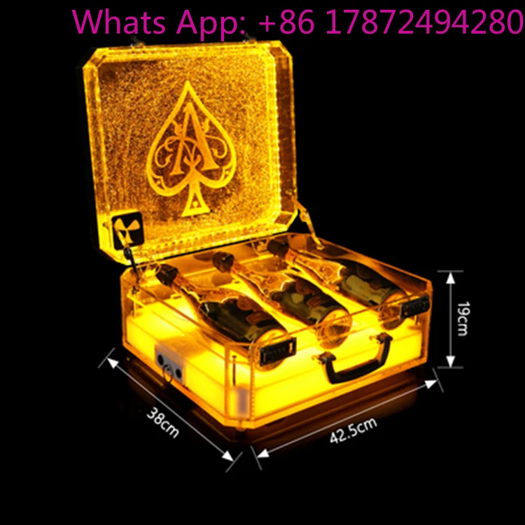 VIP Service LED Ace Spade Carrier Suitcase for Champagne Bottle Display Stand for Advertising Beverage Tubs & Ice Buckets