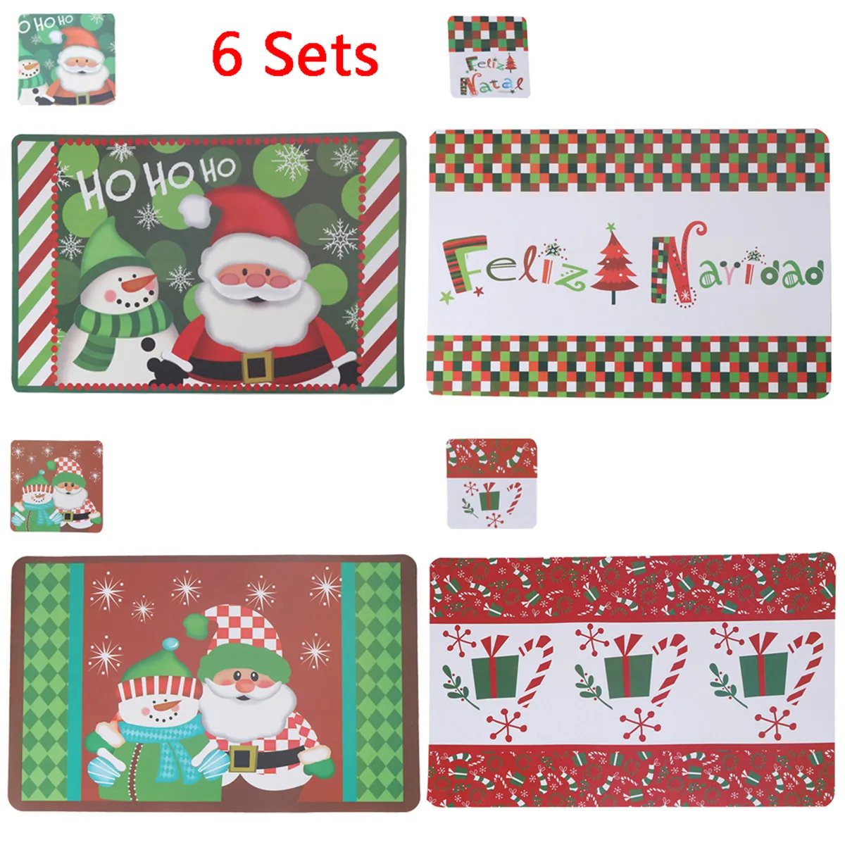 12 Pcs Snowflake Nonstick Coffee Table Mat Dining Insulation Festive Place Mats Coasters Cup for