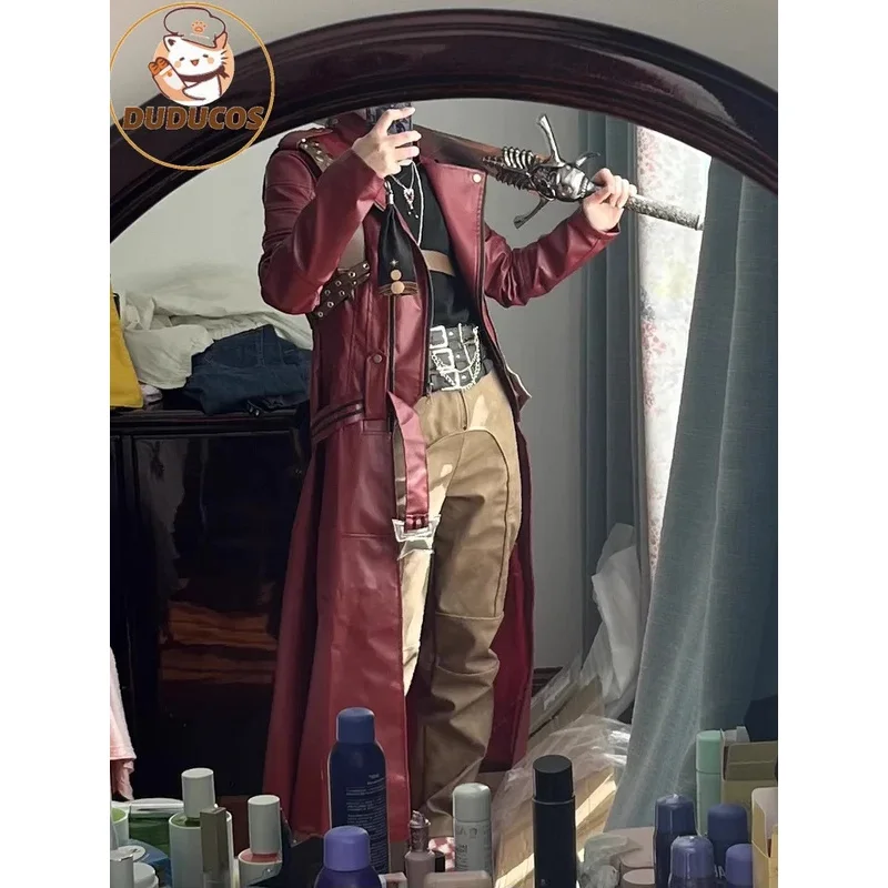 

Данте Косплей Костюм Игра【XS-3XL】 DUDU-SR Мужской красный костюм пальто Дьявол Данте Косплей Большие размеры