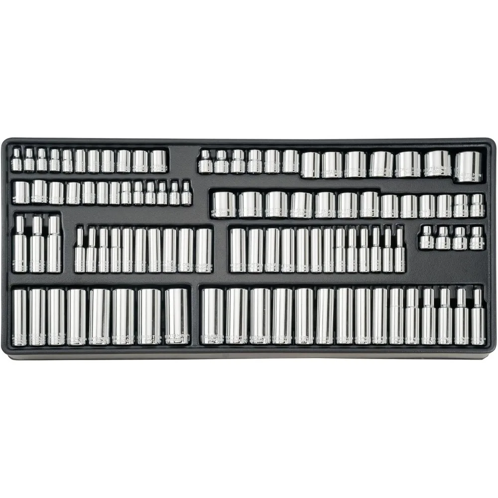 مجموعة أدوات يدوية ومقبس كاملة مكونة من 298 قطعة مع مجموعات SAE/Metric #5