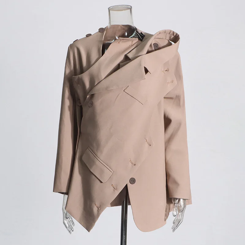 ZAMOR HIGH STREET Women's Deconstructed Two-Way Blazer Solid Color Design Sense Fashion Versatile Single-Breasted Suit Jacket 20