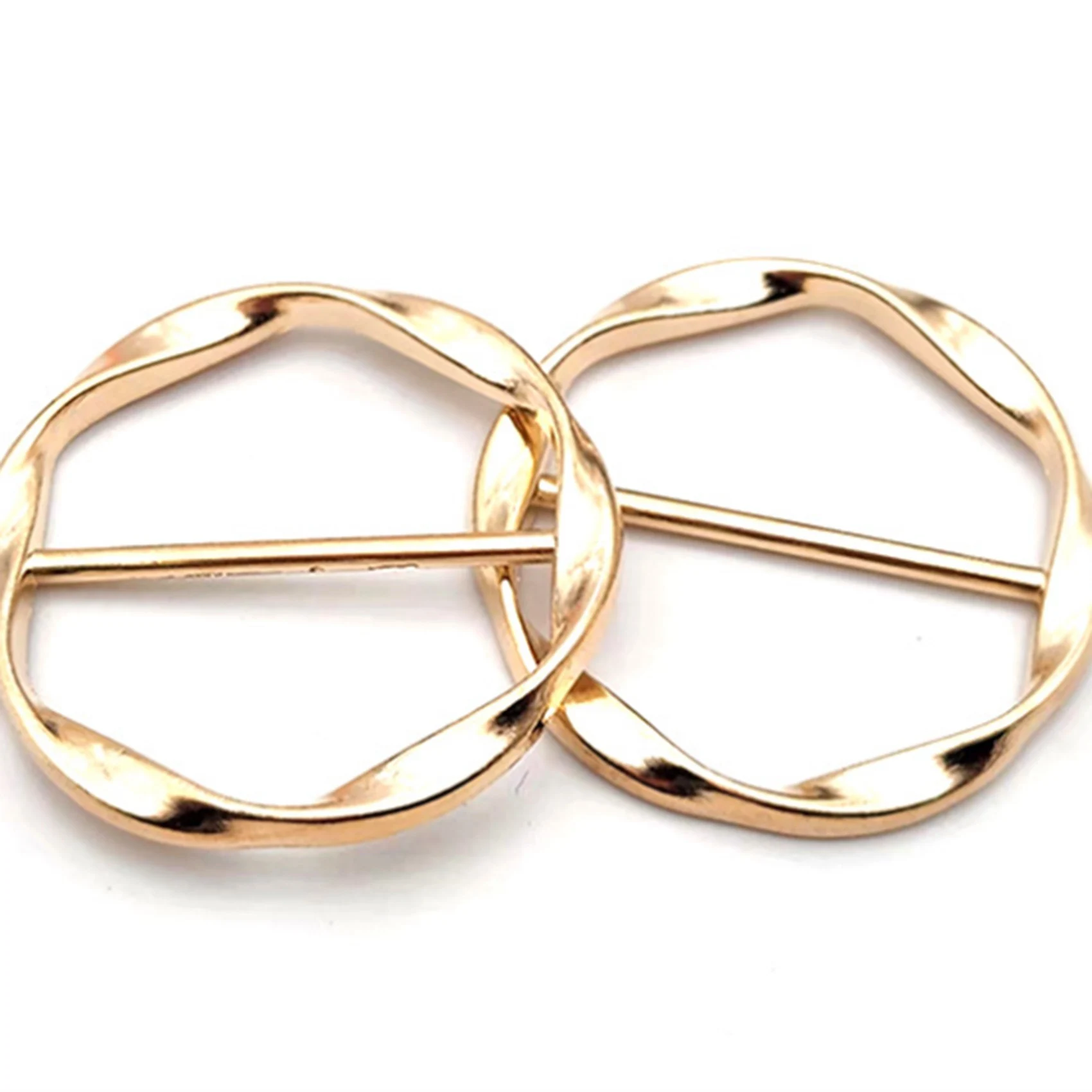 FZFZ 5PCS Scarf Ring Clip Tie Ring Clips for T-Shirt Twist Knot Clip Buckle Circle Clothing Ring Wrap Holder