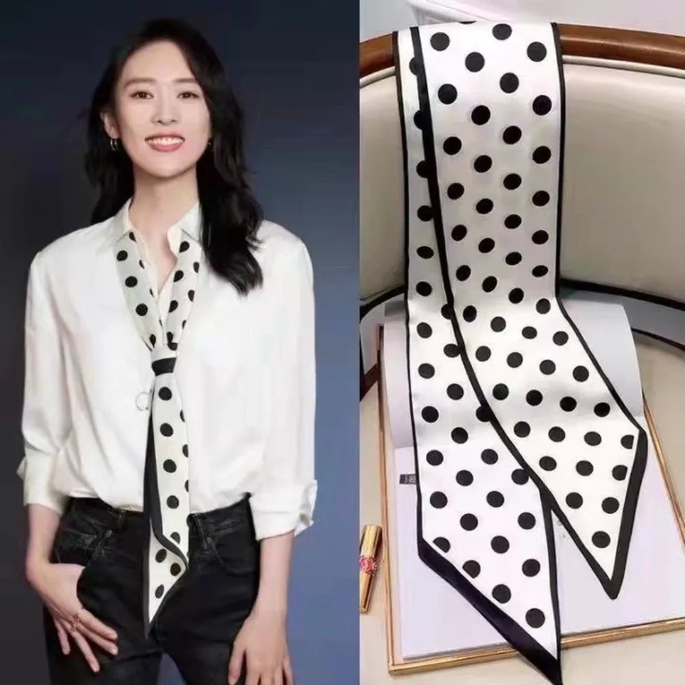 Miękka satynowa apaszka do włosów, długa cienka wstążka do włosów, pasek do talii, wstążka do torebki, foulard, chusta na szyję