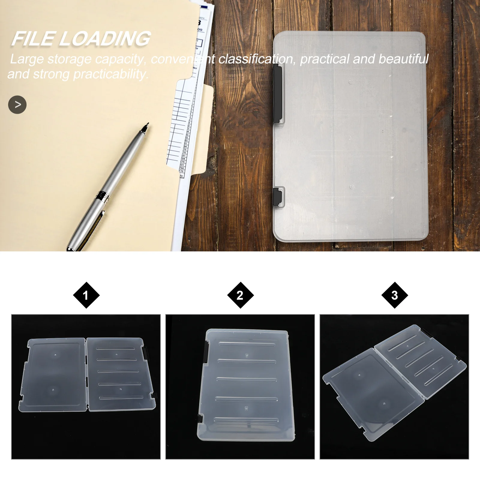 

2Pcs Document File Boxes PP Material Storage Containers for Office Study A4 File Organizer Certificate Holder